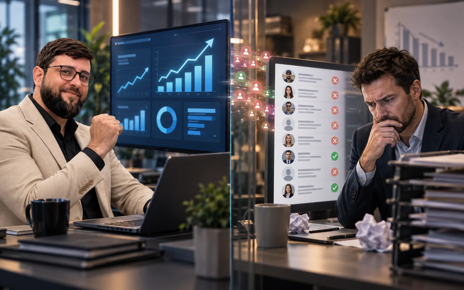 A visual comparison between strong advertising dashboards and poor-quality enquiries